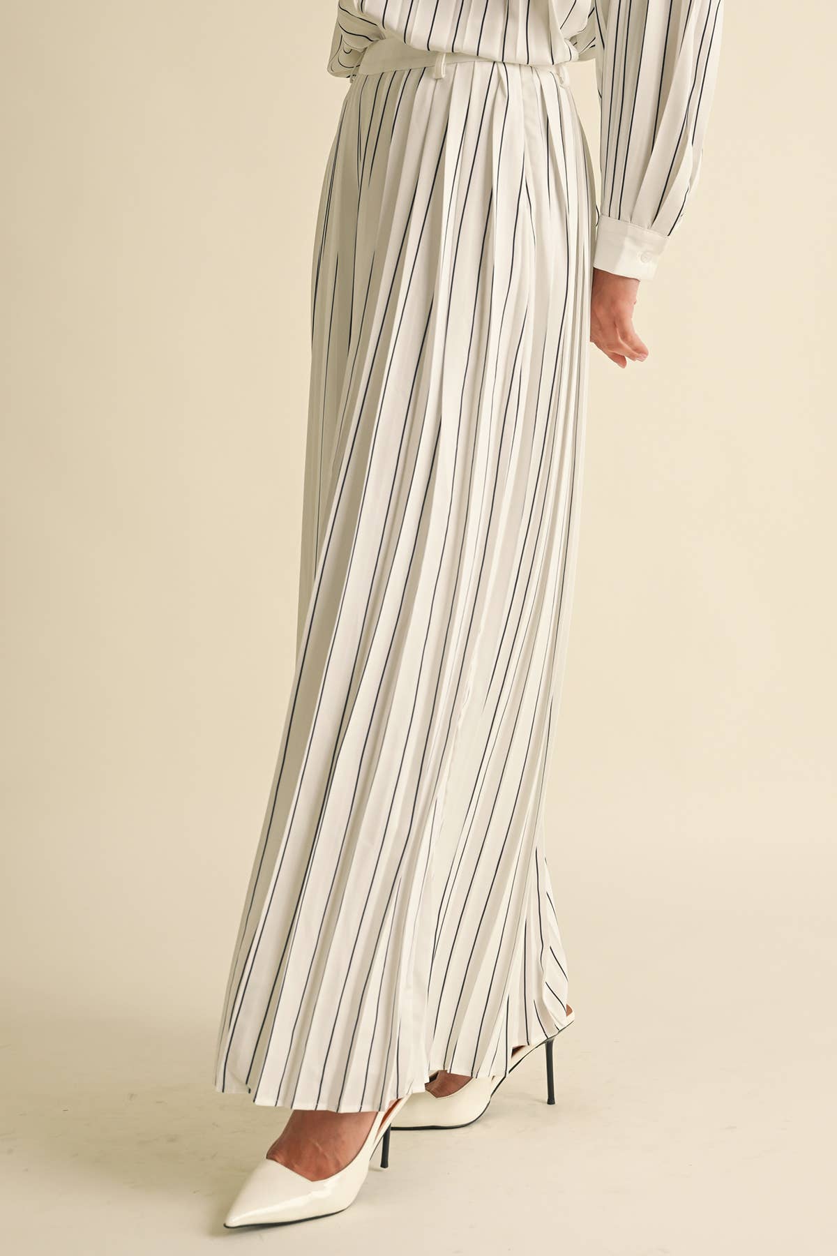 Pleated Stripe Pants