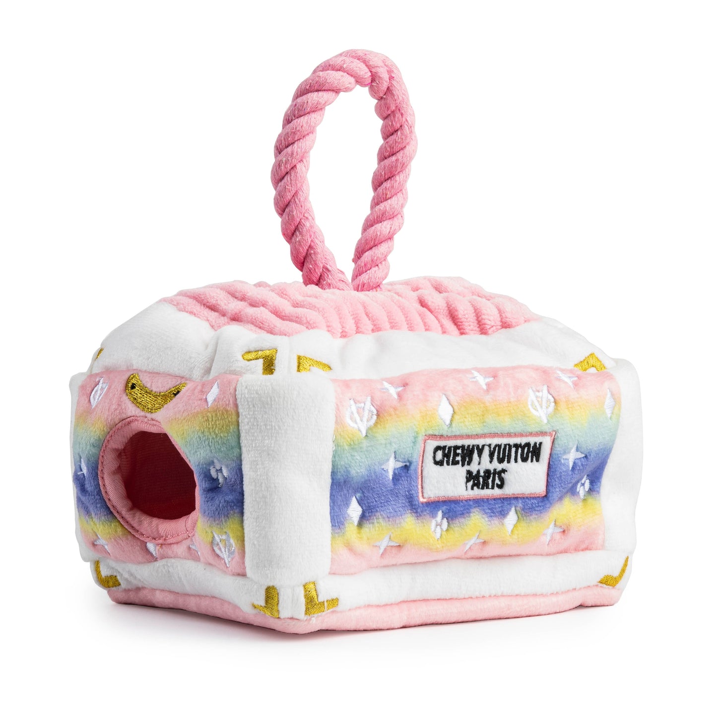 Haute Diggity Dog - Pink Ombre' Chewy Vuiton Trunk Dog Toy