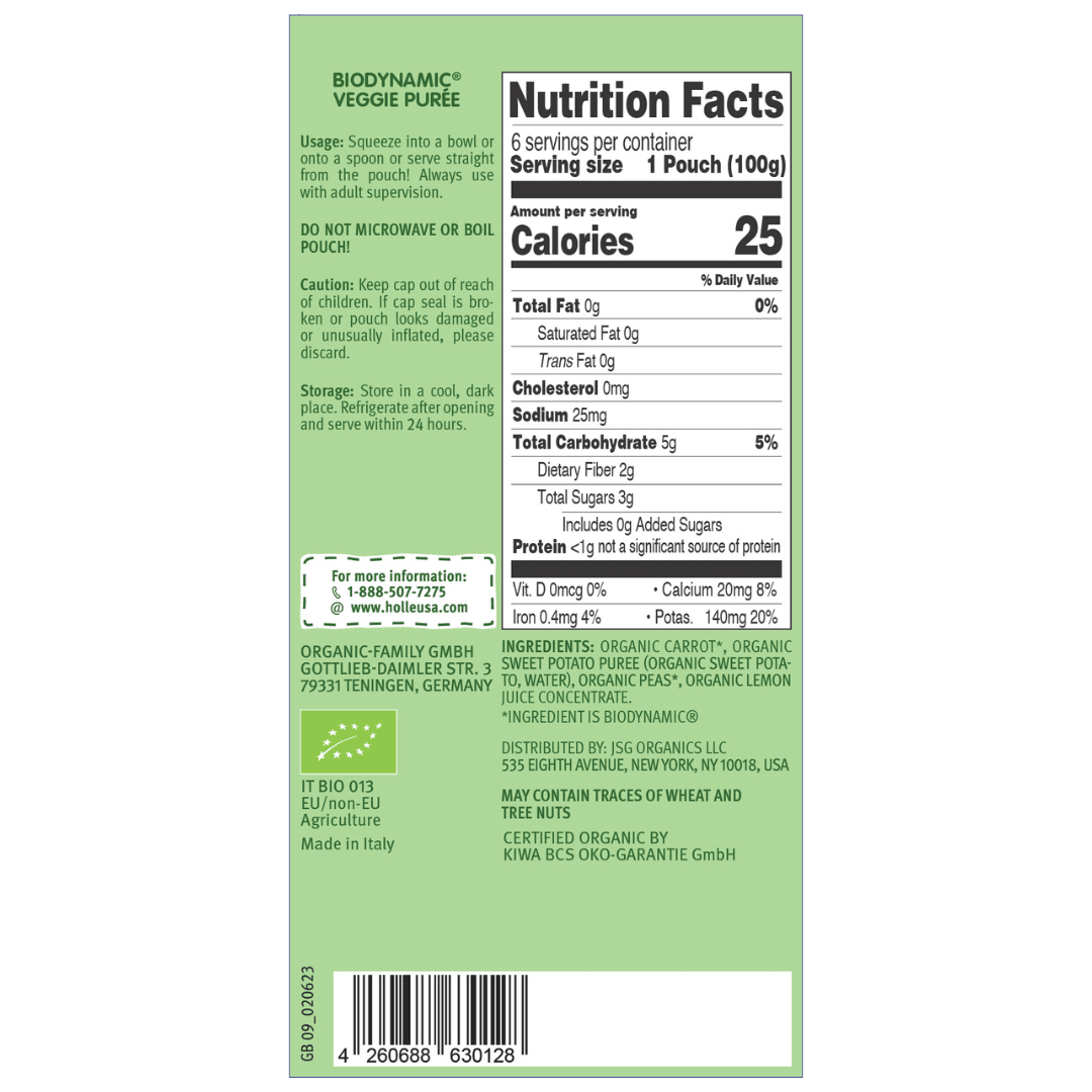 Holle Baby Food Pouches - Organic Veggie Puree - Veggie Bunny