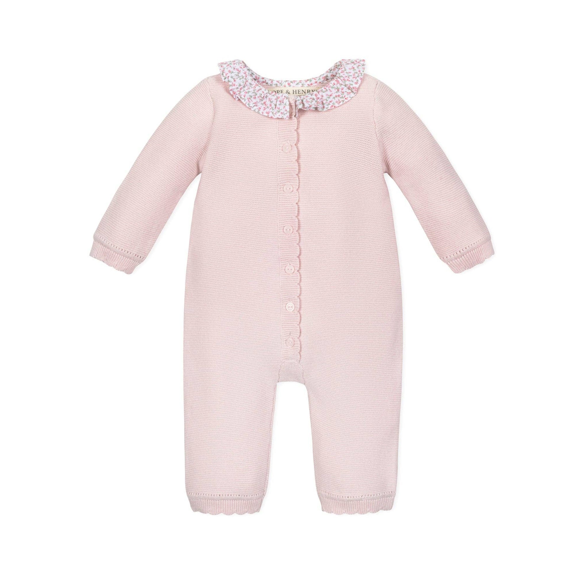 Hope and Henry - Organic Ruffle Collar Sweater Romper