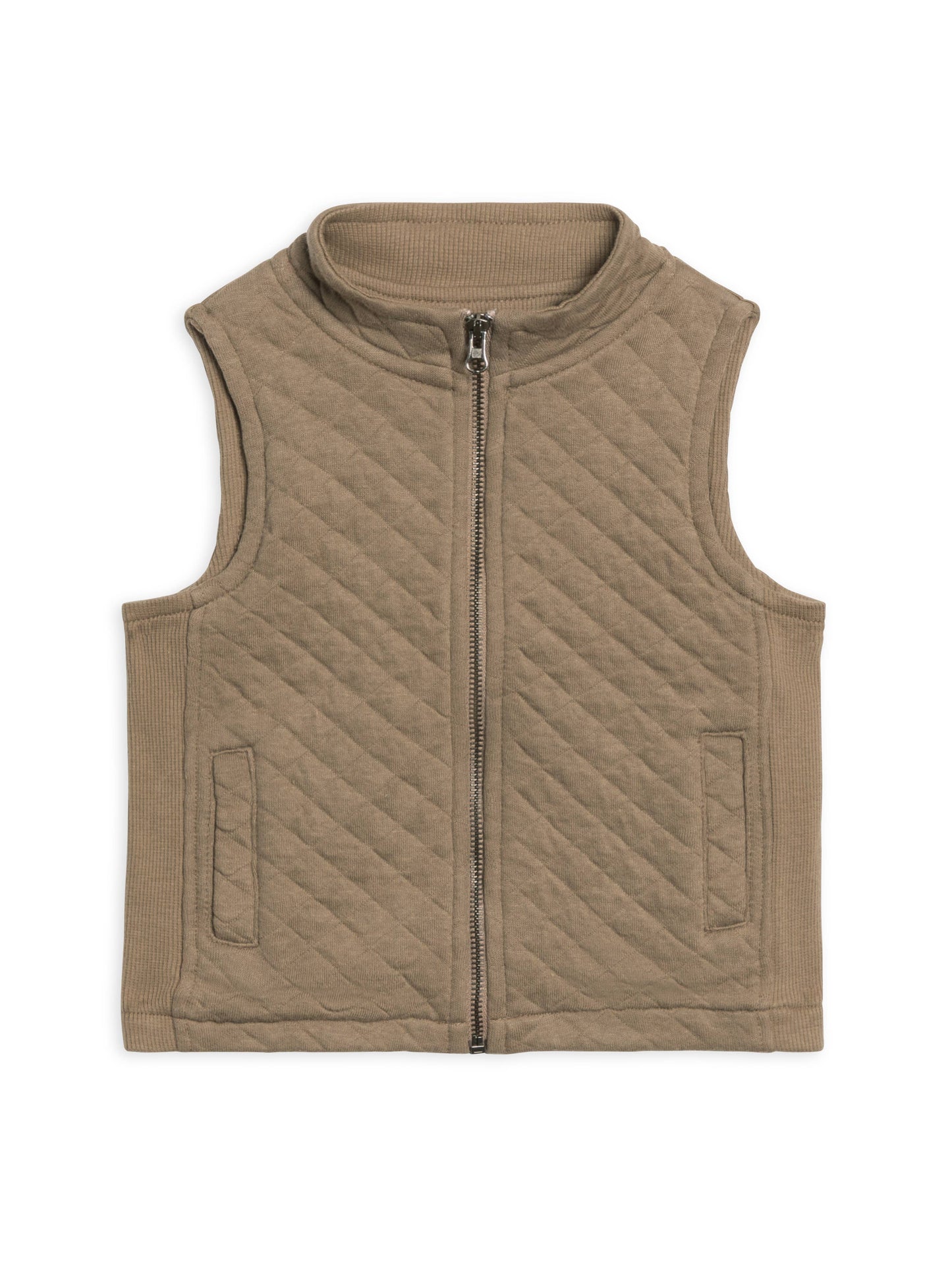 Colored Organics - Hudson Quilted Jacquard Zip Up Vest