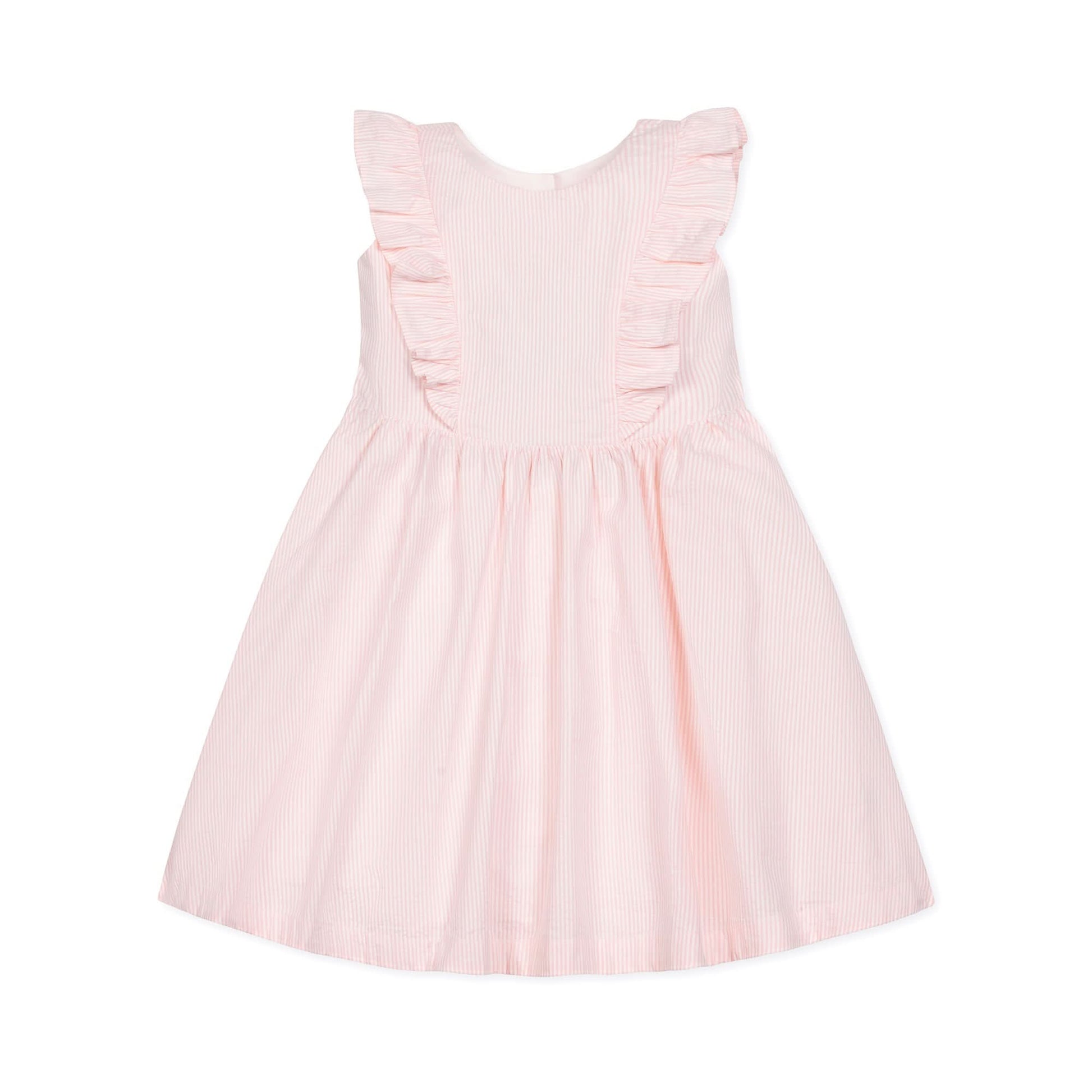 Hope and Henry - Flutter Sleeve Organic Open Back Dress Light Pink