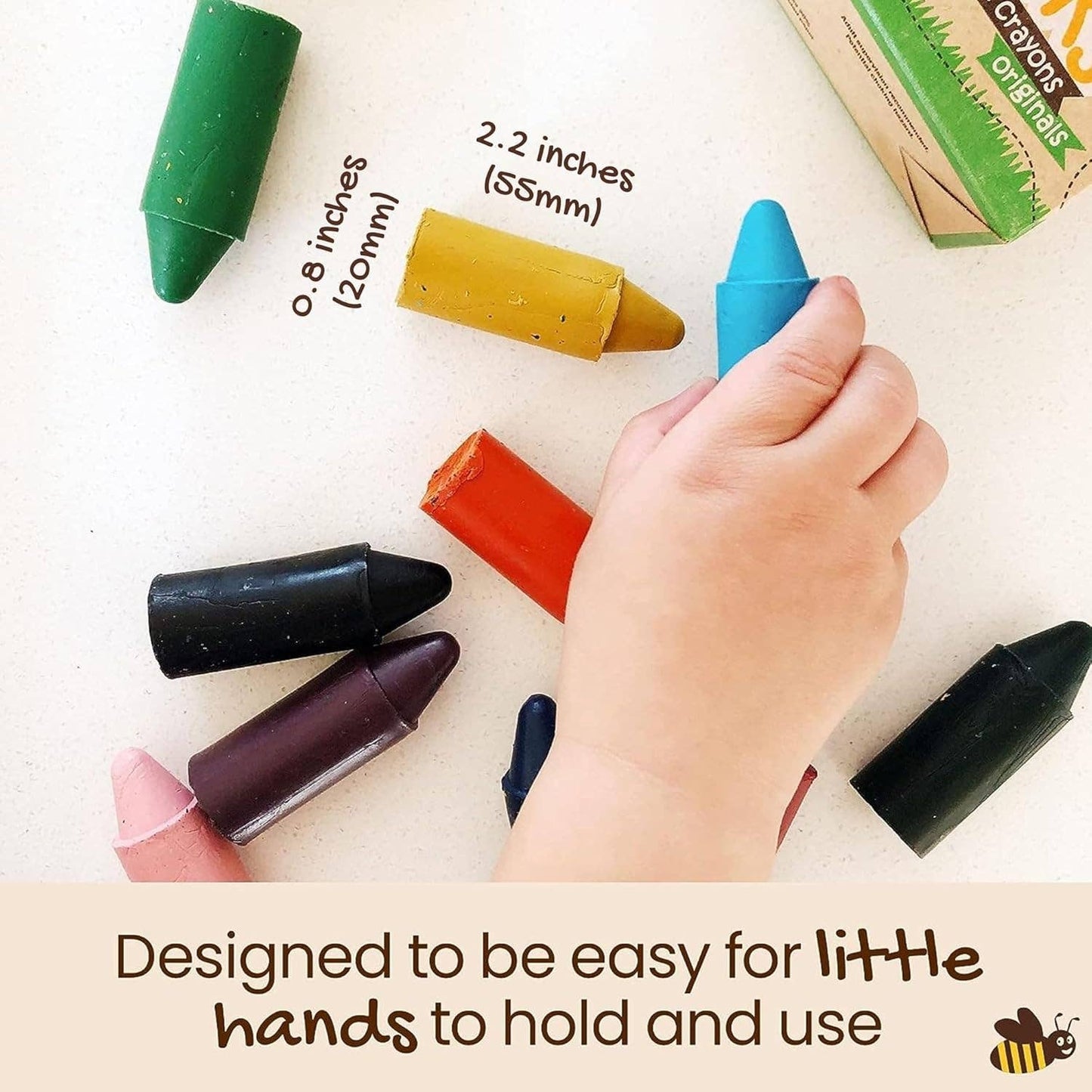 Honeysticks - Honeysticks 100% Pure Beeswax Crayons (12 Pack) - Non-Toxic