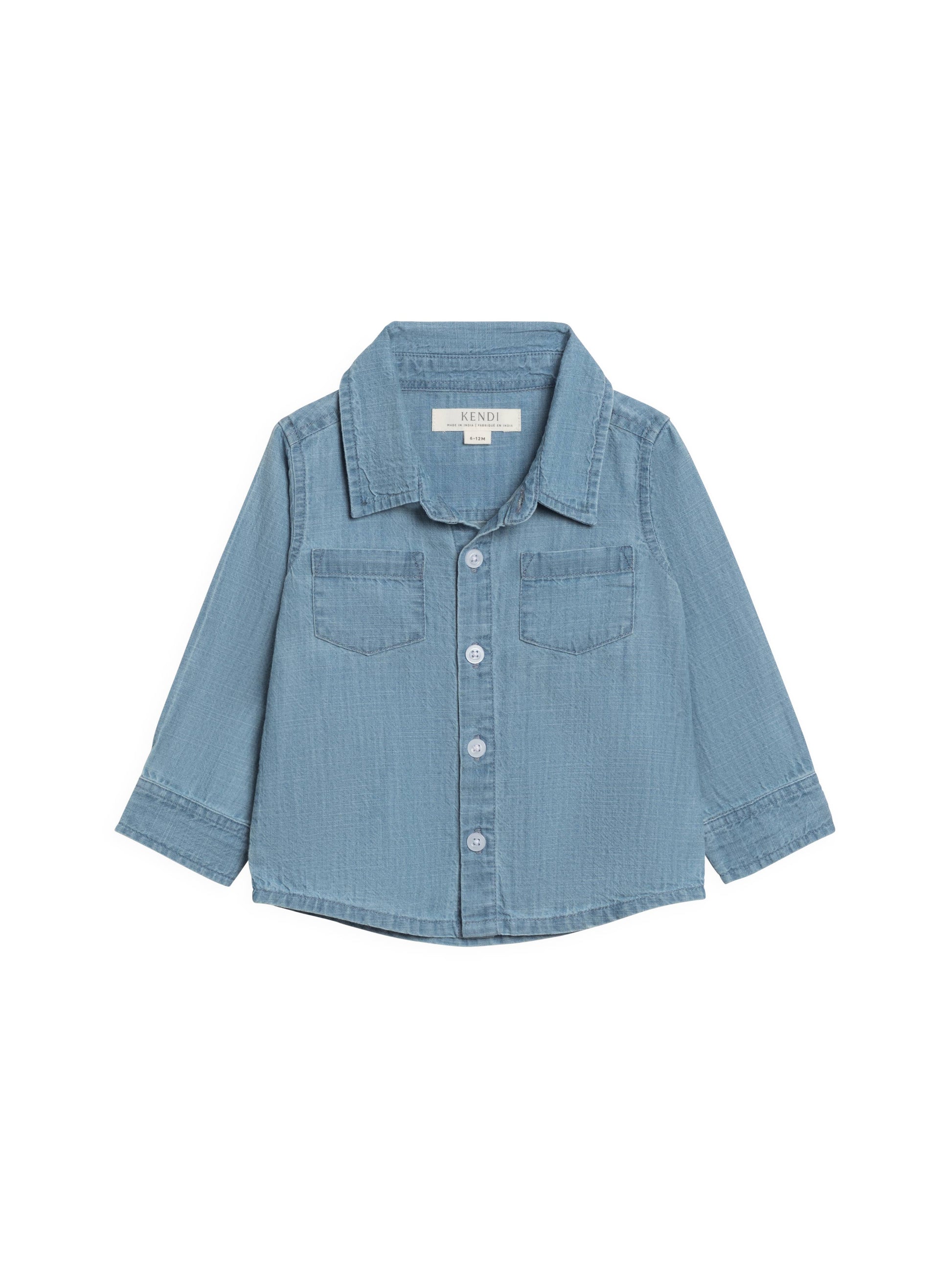 Colored Organics - Hayes Chambray Long Sleeve Collared Shirt