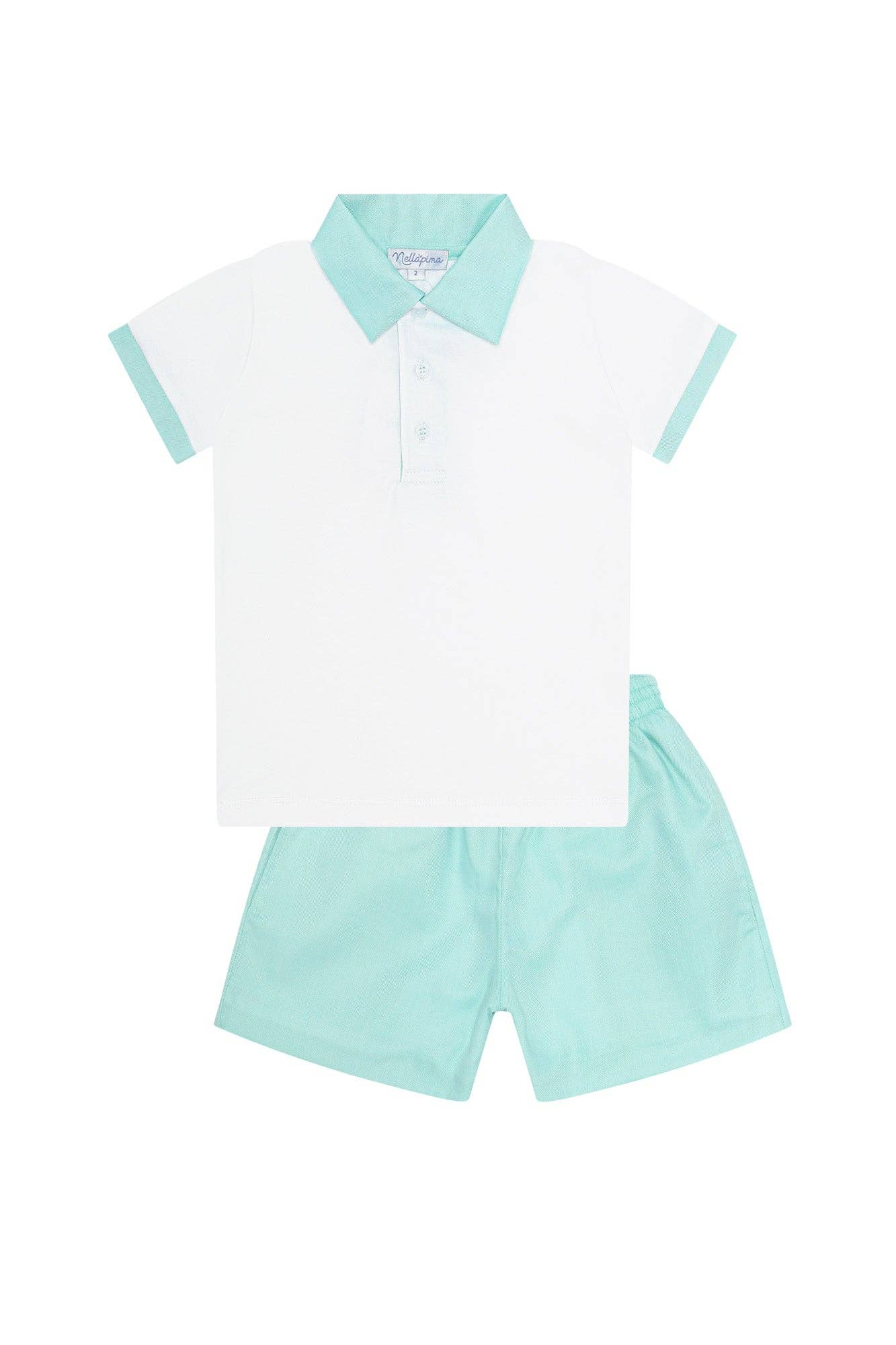 Nellapima - Aqua Boy Capri Set: Aqua / Size 6