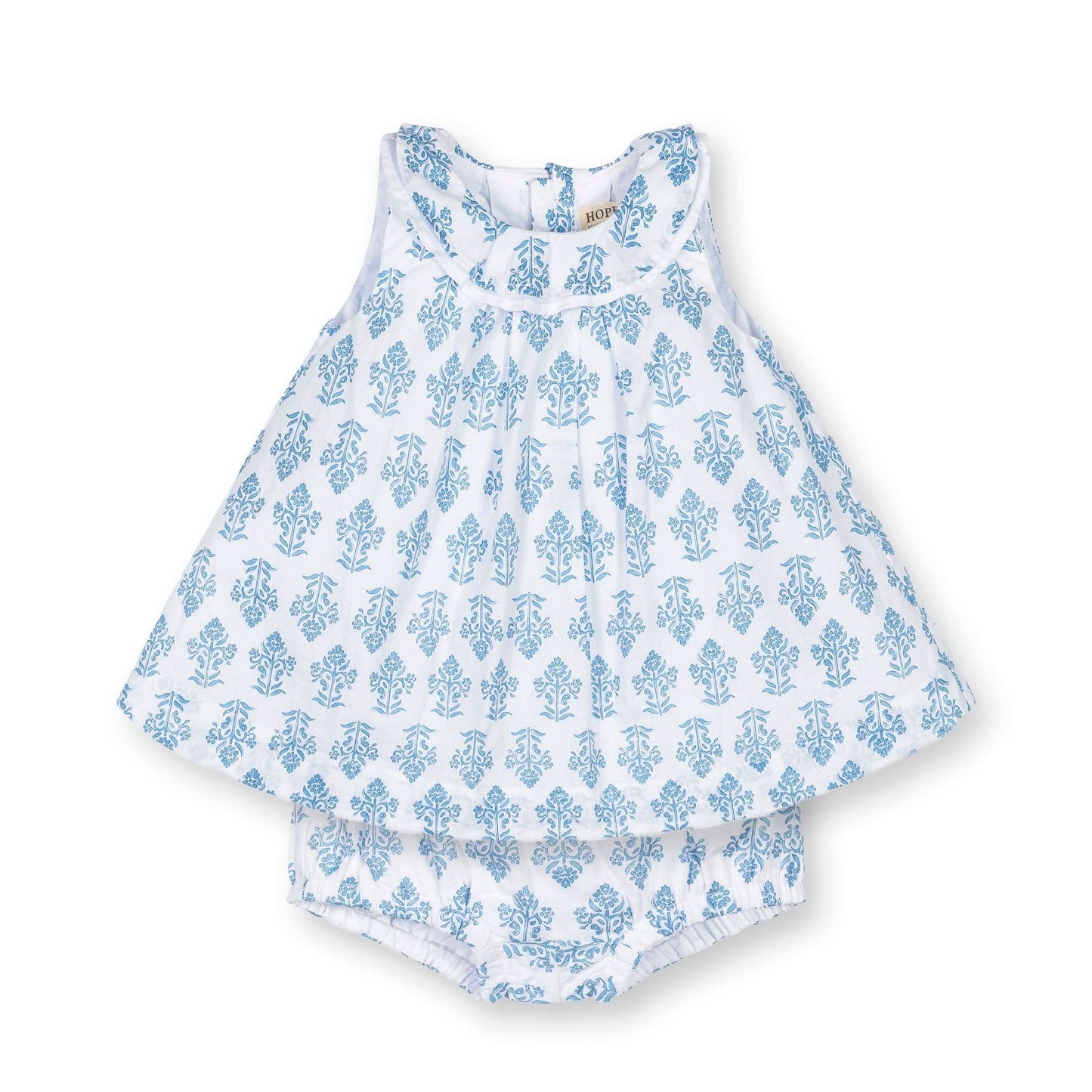 Hope and Henry - Organic Ruffle Collar Dress and Bloomer Set
