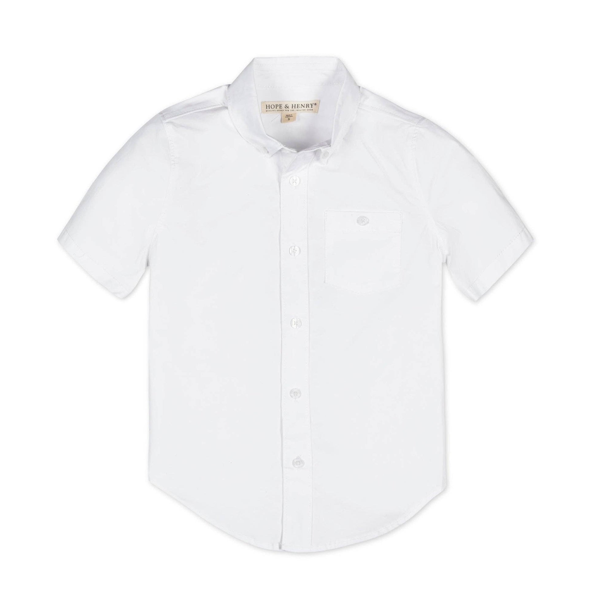 Hope and Henry - Organic Stretch Poplin Short Sleeve Shirt