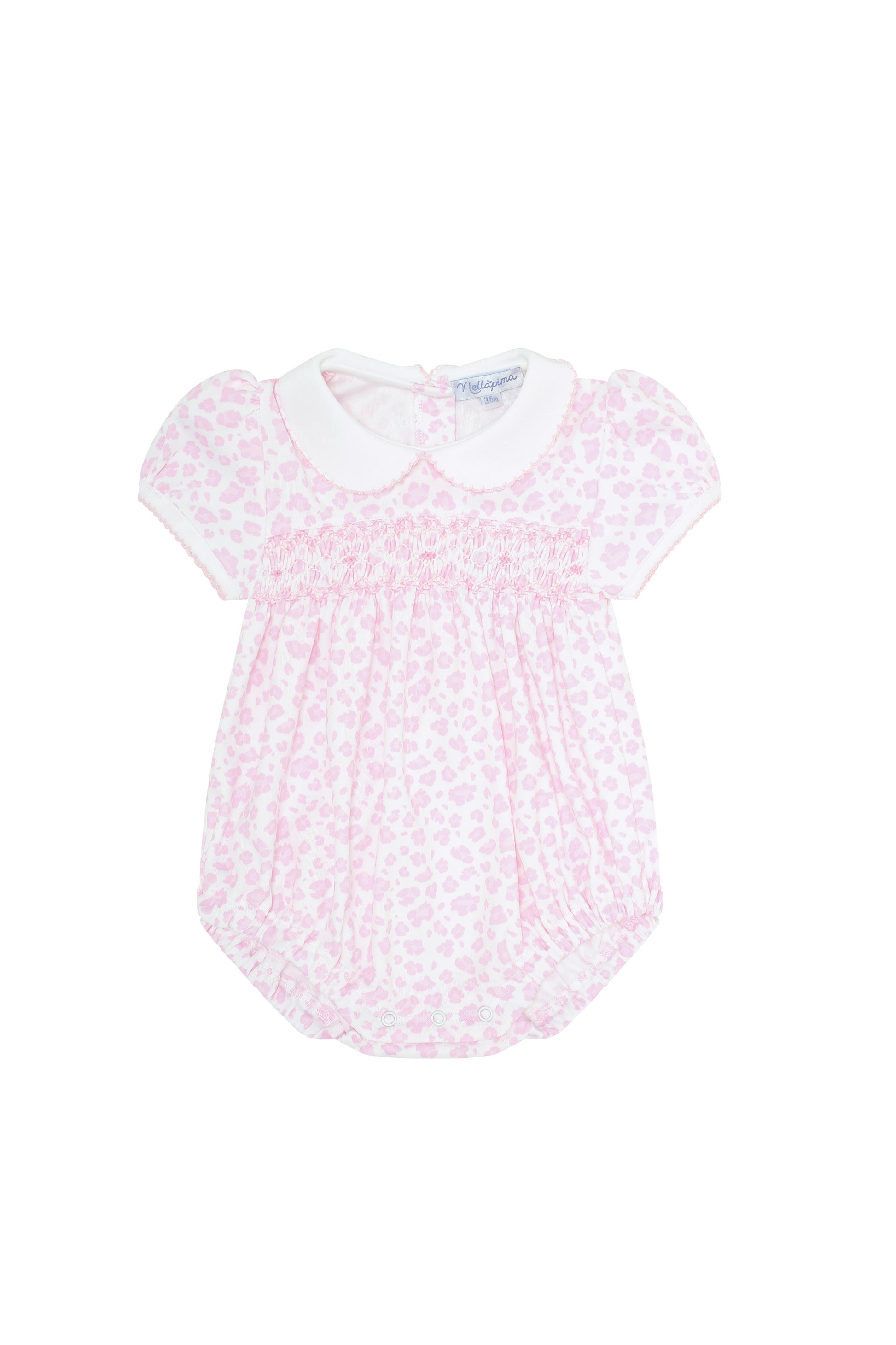 Pink Cheetah Print Smocked Bubble