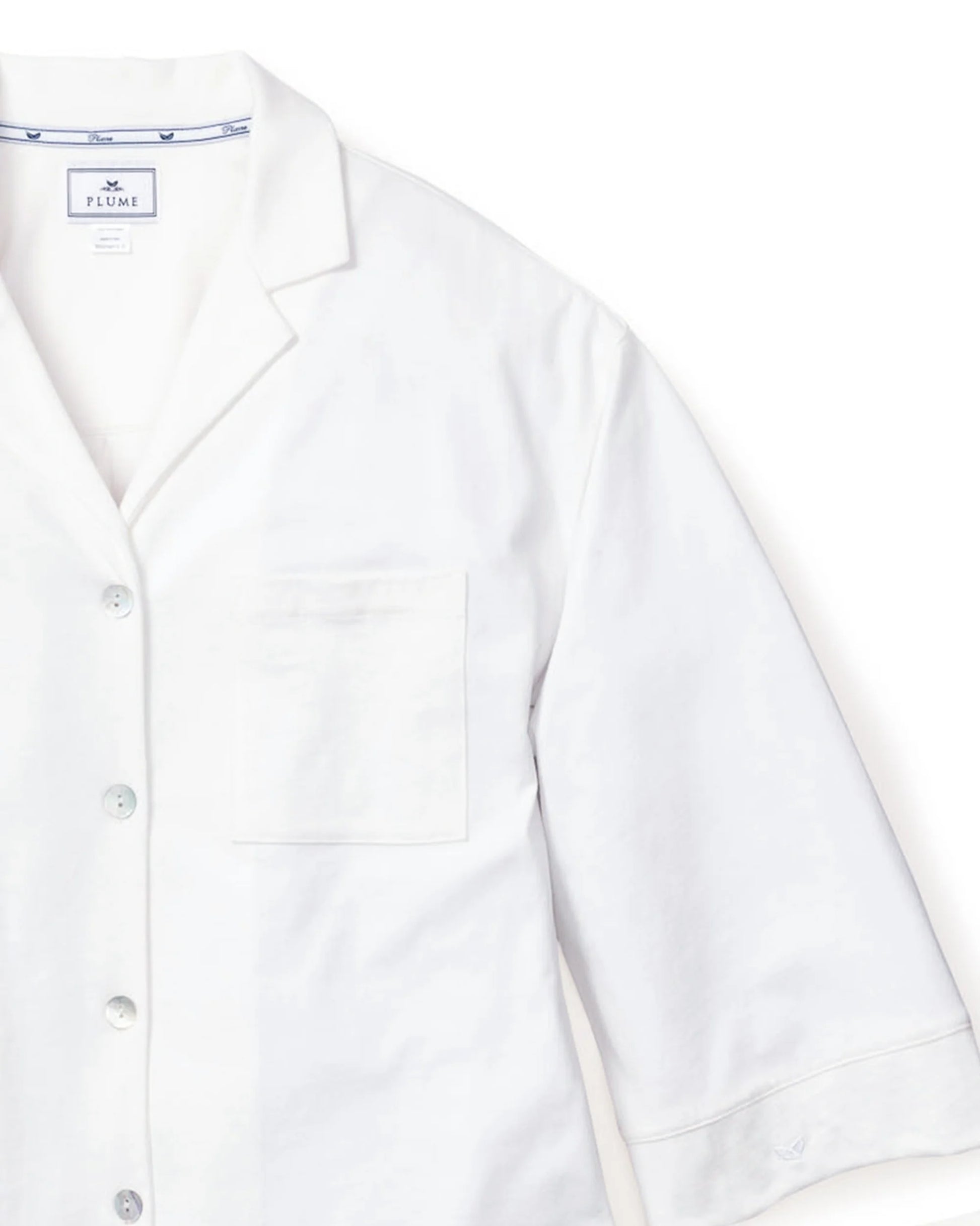 The Olivia Wide Leg Pima Pajama Set in White