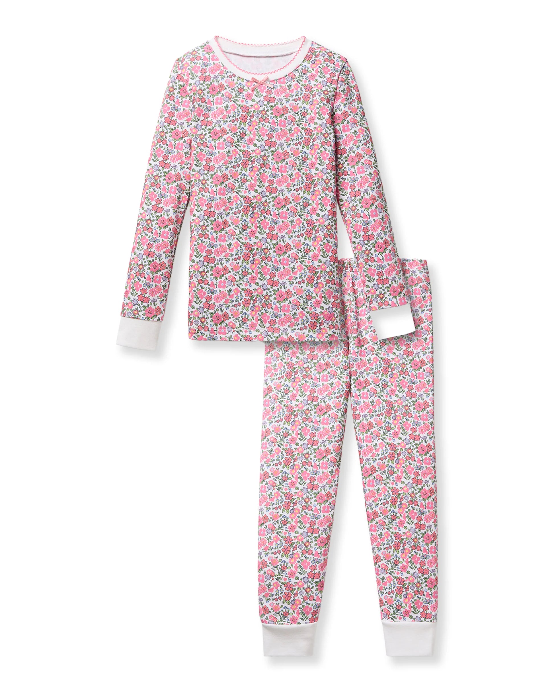 Kid's Pima Snug Fit Pajama Set in Fleurs de Rose