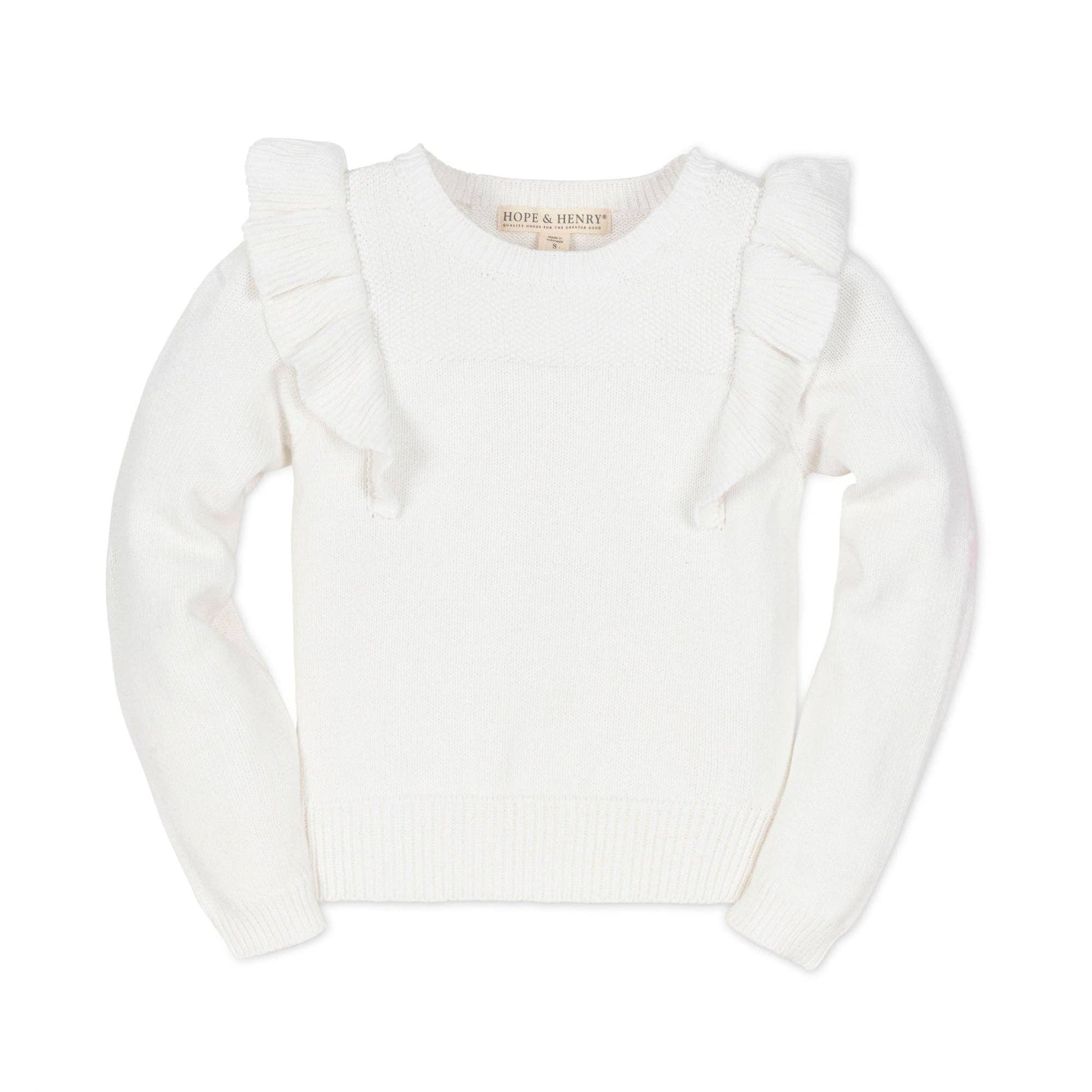 Textured Yoke Ruffle Sweater