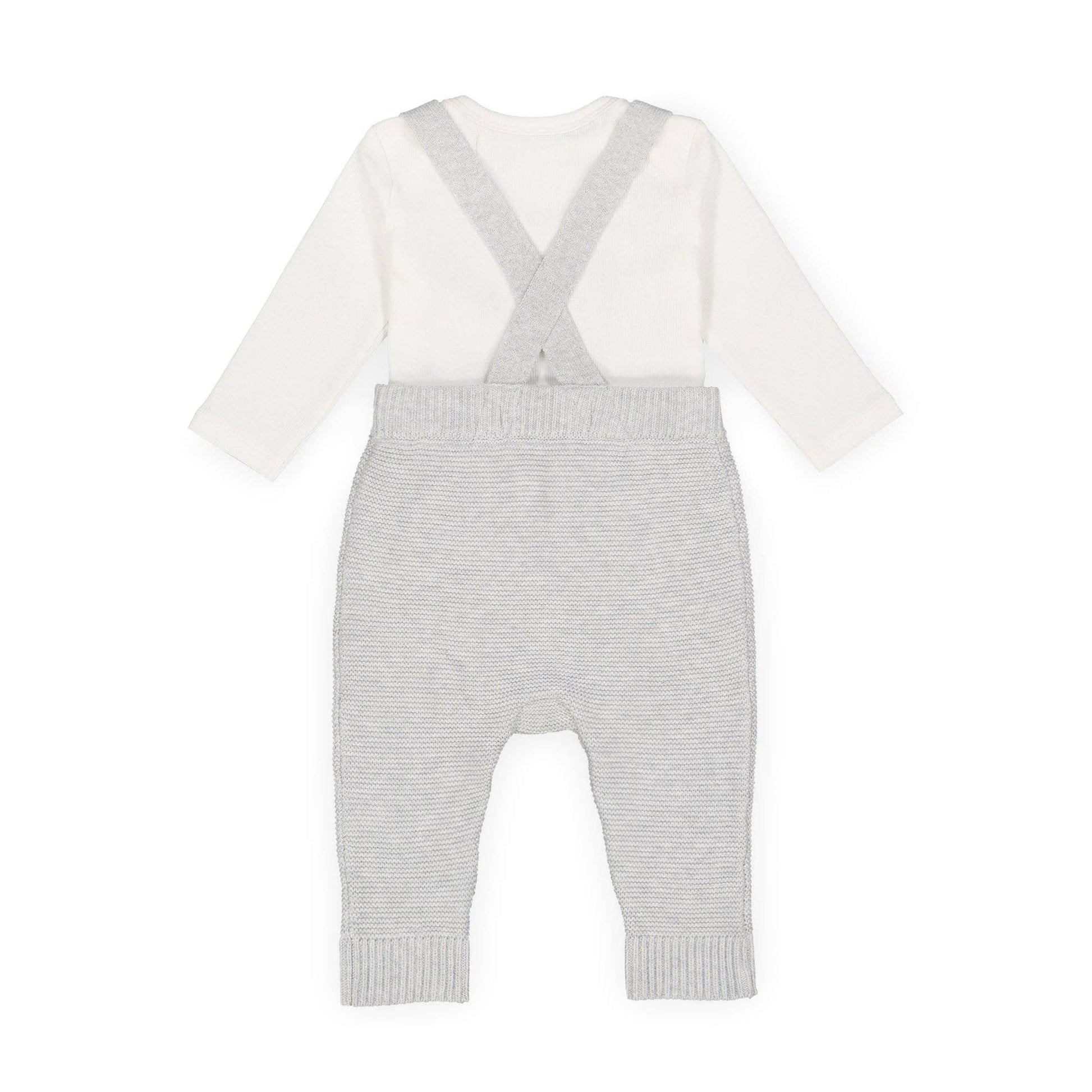 Rib Bodysuit and Sweater Overall Set
