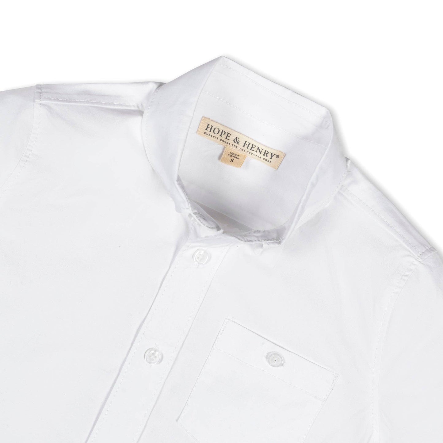Hope and Henry - Organic Stretch Poplin Short Sleeve Shirt