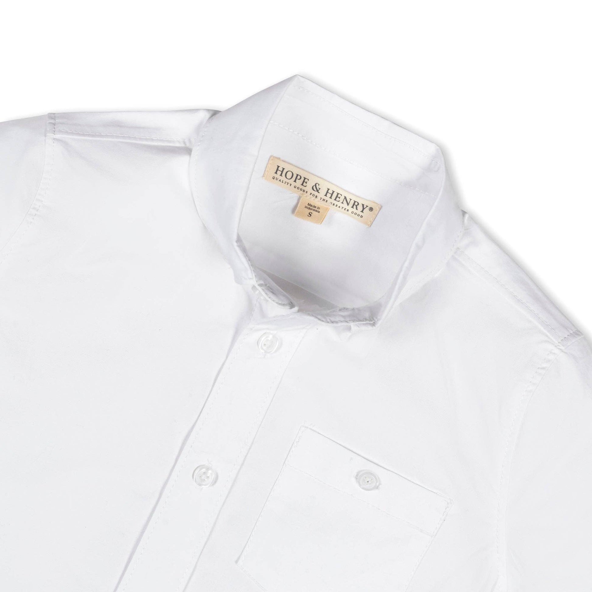Hope and Henry - Organic Stretch Poplin Short Sleeve Shirt