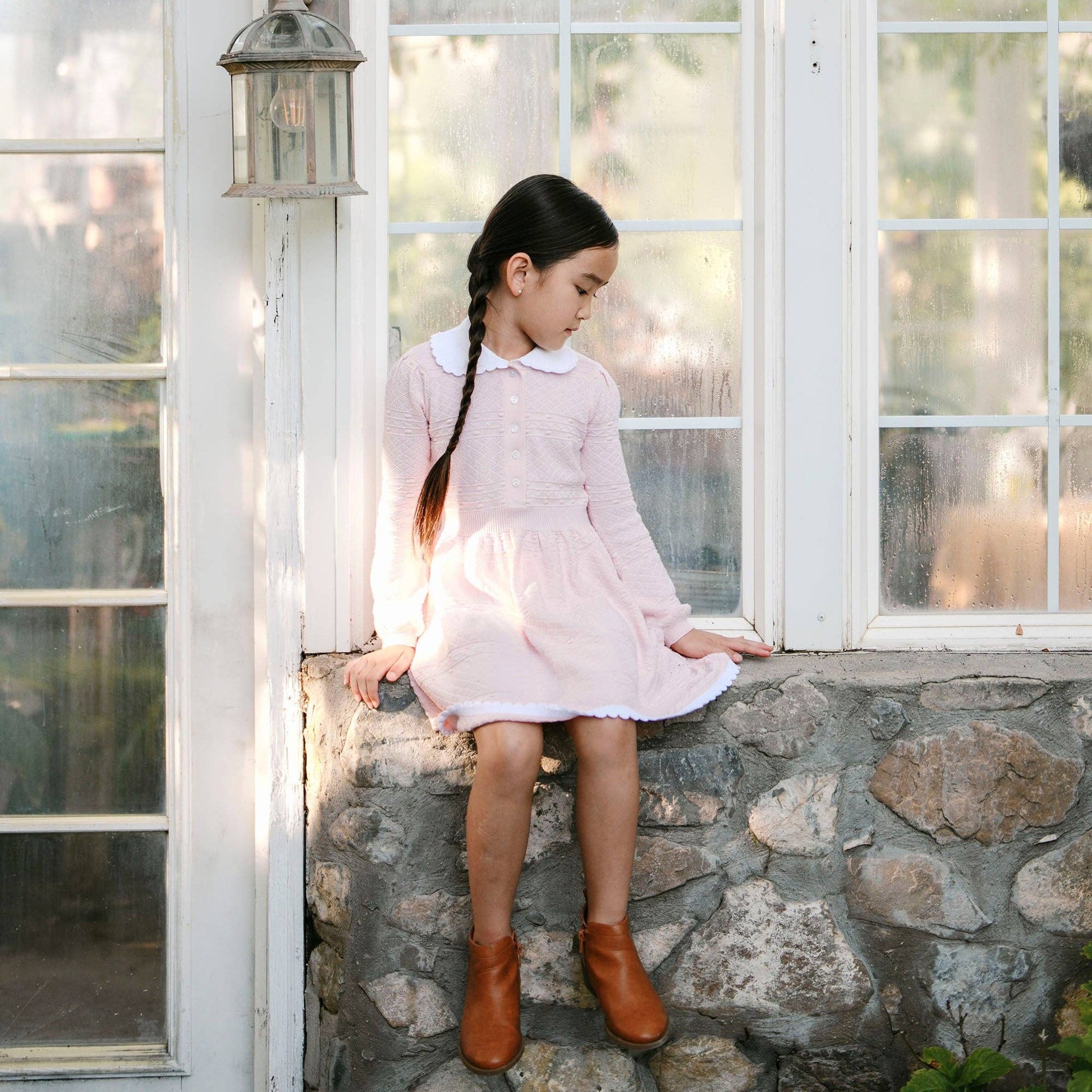 Organic Peter Pan Collar Sweater Dress