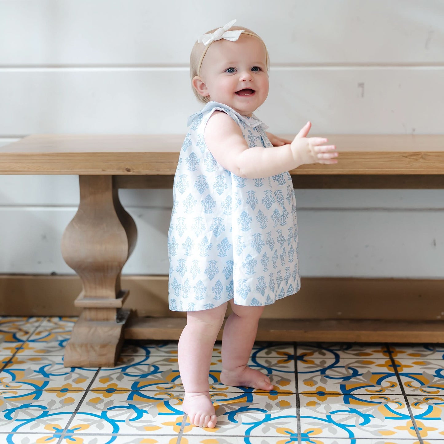 Hope and Henry - Organic Ruffle Collar Dress and Bloomer Set
