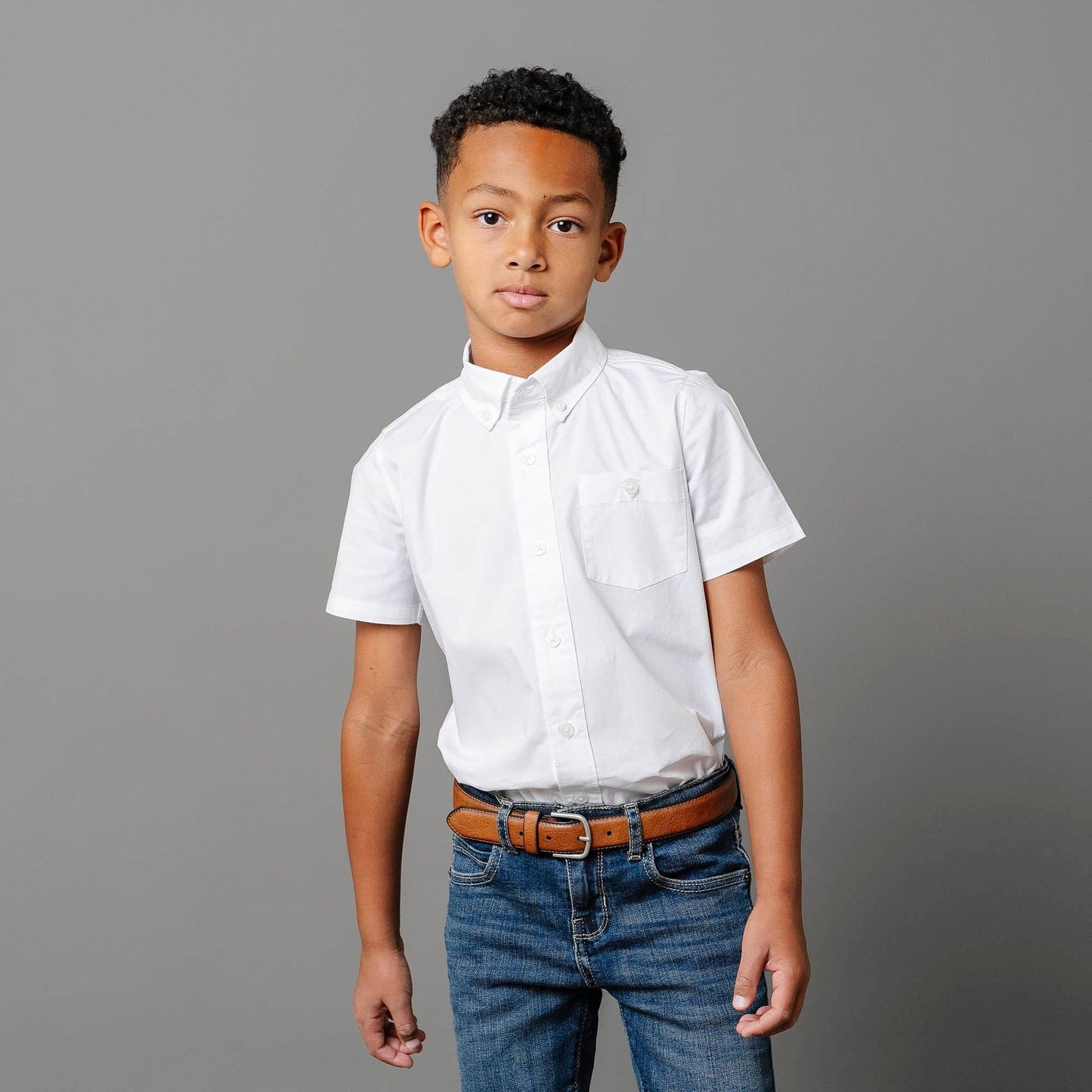Hope and Henry - Organic Stretch Poplin Short Sleeve Shirt