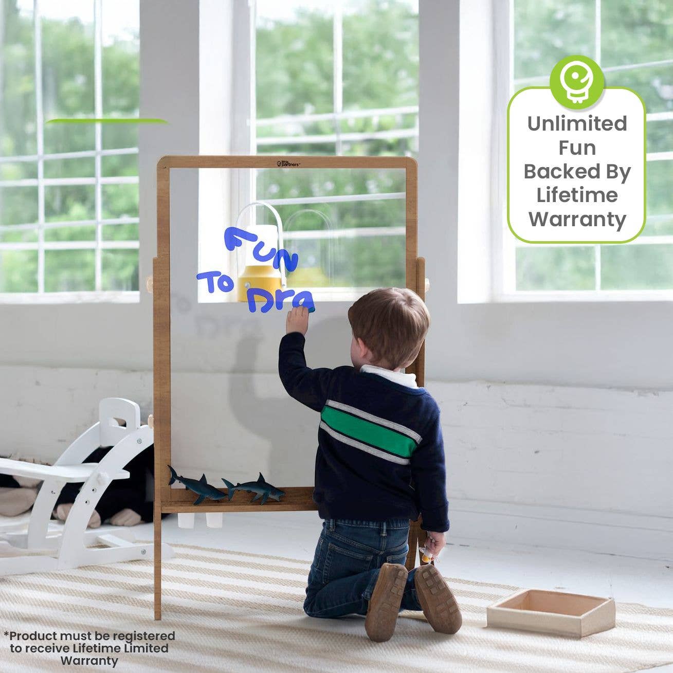Little Partners - Peek-A-Boo Art Easel - Transparent Art Easel