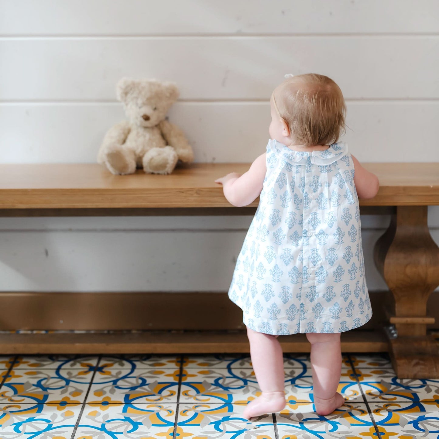 Hope and Henry - Organic Ruffle Collar Dress and Bloomer Set