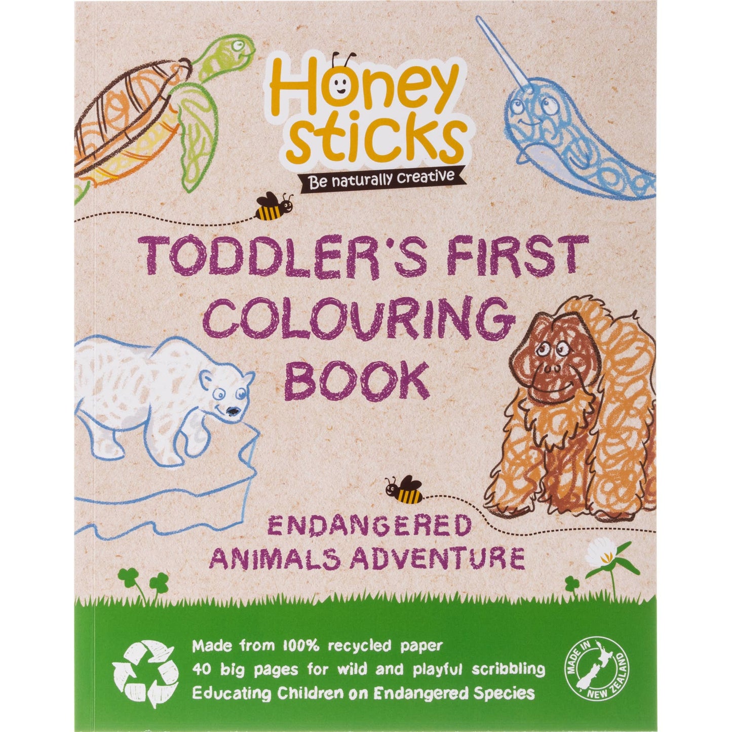 Honeysticks - Honeysticks Colouring Book - Endangered Animals Adventure