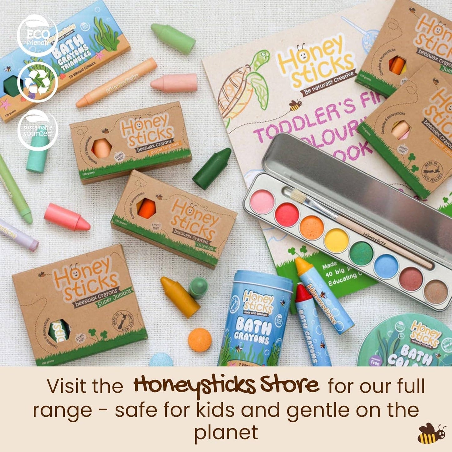 Honeysticks - Honeysticks 100% Pure Beeswax Crayons (12 Pack) - Non-Toxic