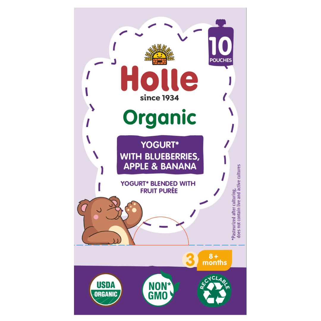 Holle Organic Yogurt Pouches - Blueberries, Apple & Banana
