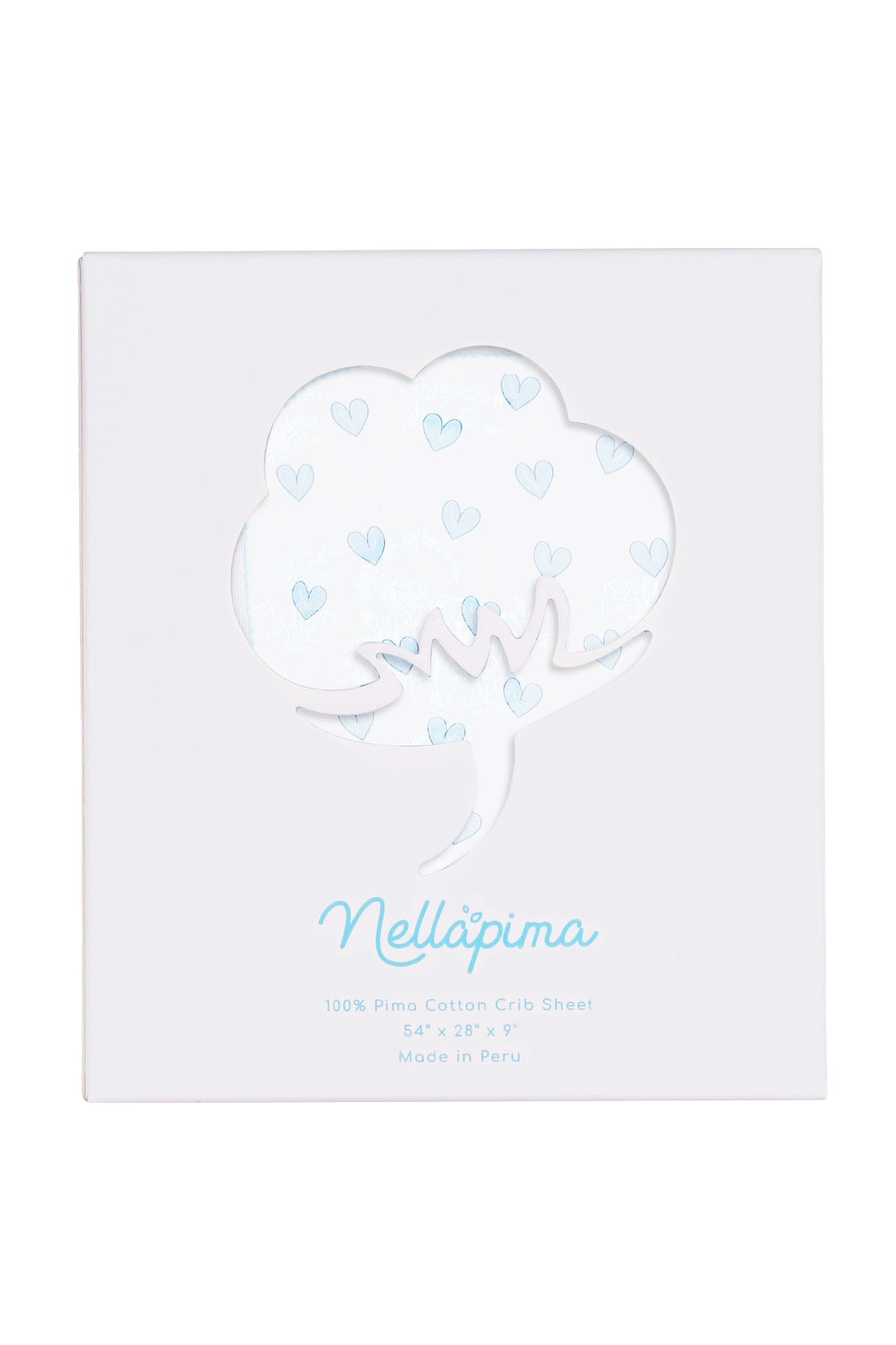 Blue Heart Print Crib Sheets