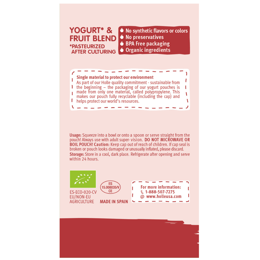 Holle Organic Yogurt Pouches - Apple, Banana & Berries