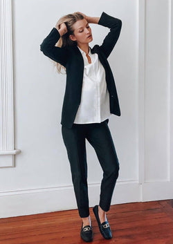 Image of MARION - Slim Leg Maternity Work Pants in Black