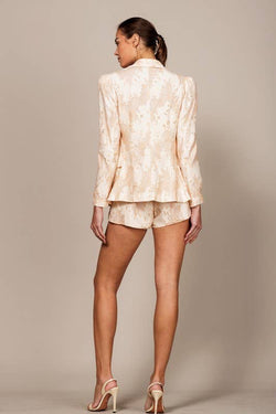 Image of Dressy Jacquared Shorts with Accent Belt