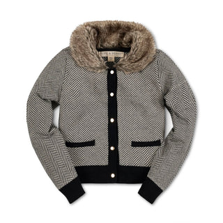 Faux Fur Cardigan and Skirt Organic Sweater Set