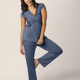 Davy Maternity & Nursing Pajama Set | Slate Blue