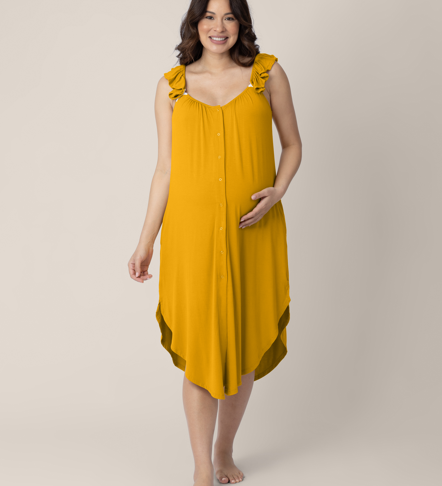 Ruffle Strap Labor & Delivery Gown | Honey