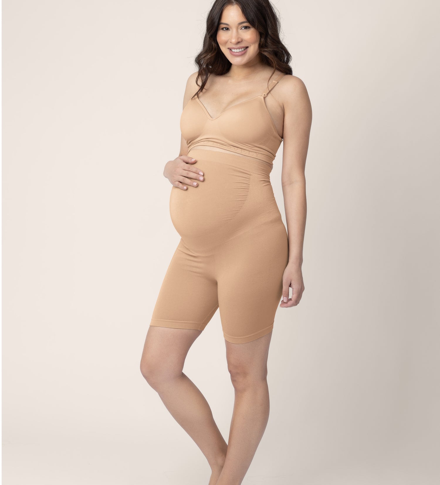 Seamless Bamboo Maternity Thigh Saver | Beige