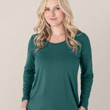 Bamboo Maternity & Nursing Long Sleeve T-shirt | Evergreen