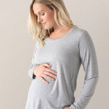 Bamboo Maternity & Nursing Long Sleeve T-shirt | Grey Heather