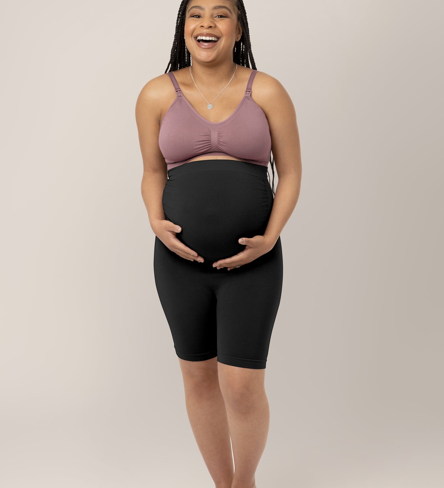 Seamless Bamboo Maternity Thigh Saver | Black