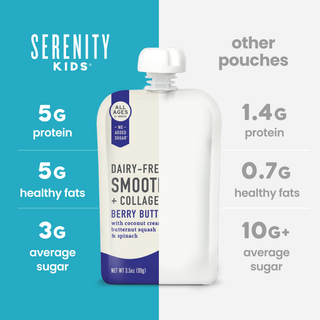 Serenity Kids Berry Butternut Smoothie with Grass Fed Collagen Pouch