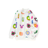 Balabala Kids Girl Pixelated Print Style Long Sleeved Hoodie