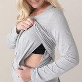 Bamboo Maternity & Nursing Long Sleeve T-shirt | Grey Heather