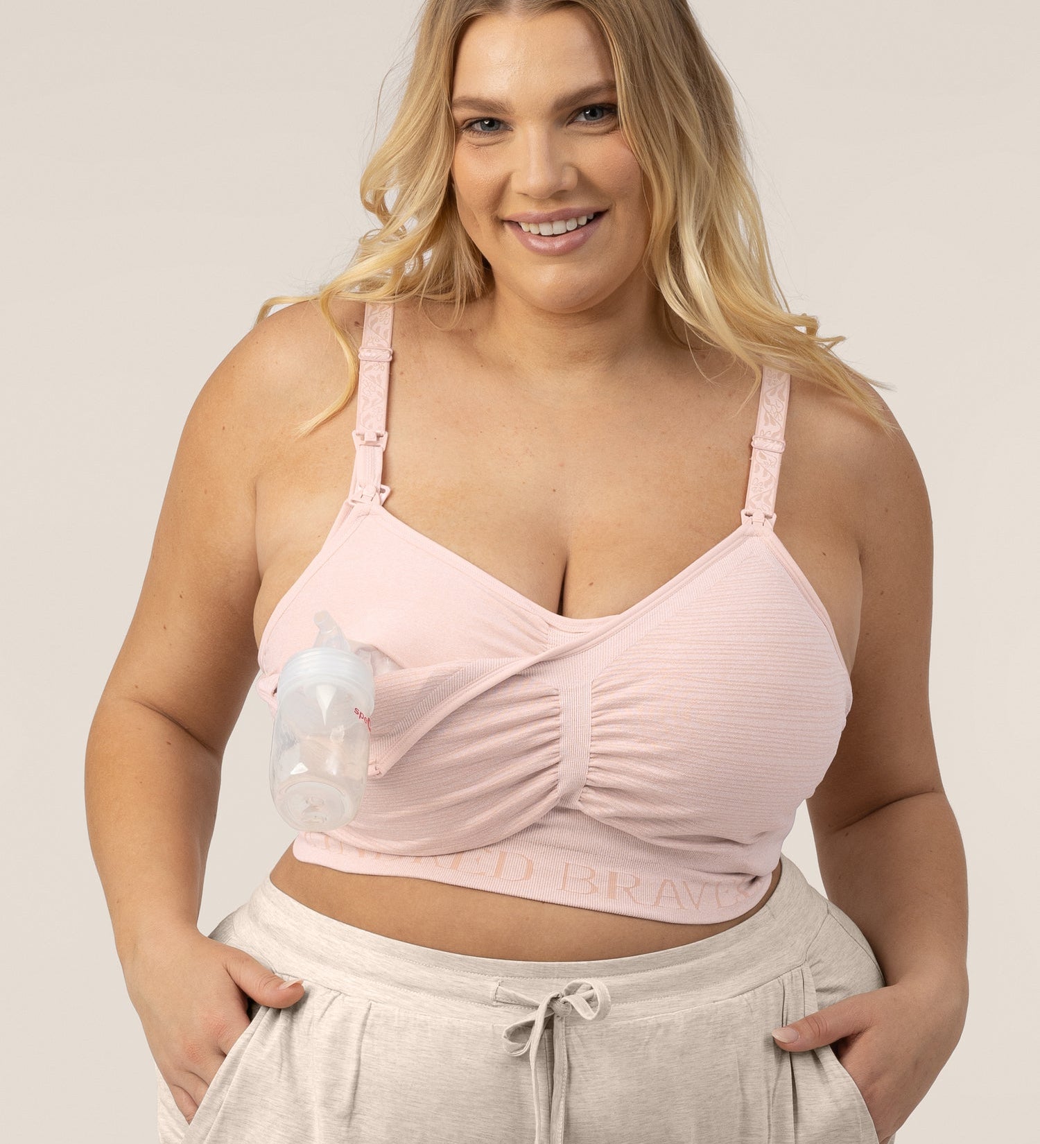 Sublime® Hands-Free Pumping & Nursing Bra | Pink Heather