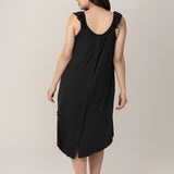 Ruffle Strap Labor & Delivery Gown | Black