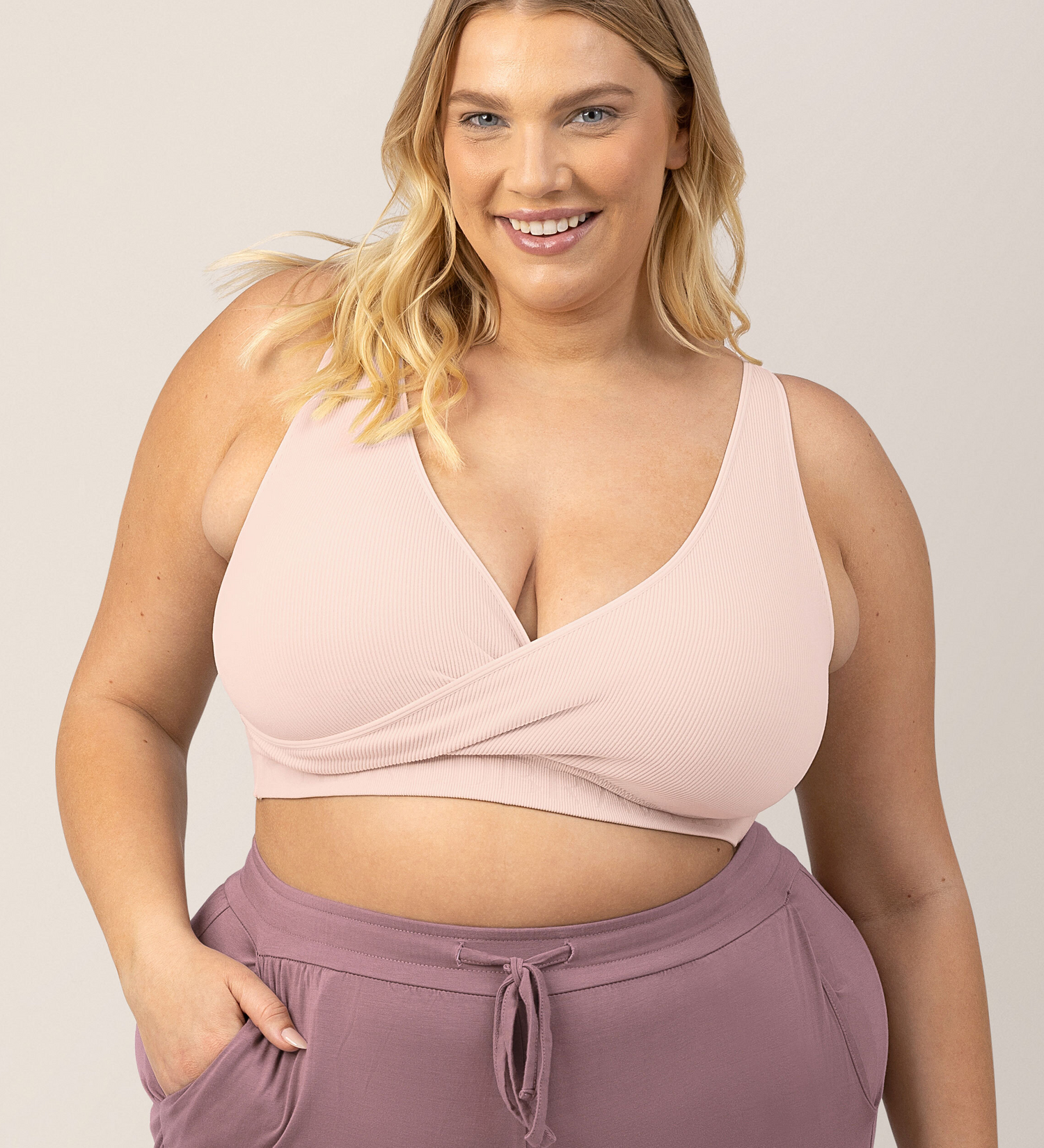 Sublime® Adjustable Crossover Nursing & Lounge Bra | Soft Pink