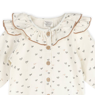 Viverano Organics - Ditsy Hearts Baby Jumpsuit (Organic Jersey)
