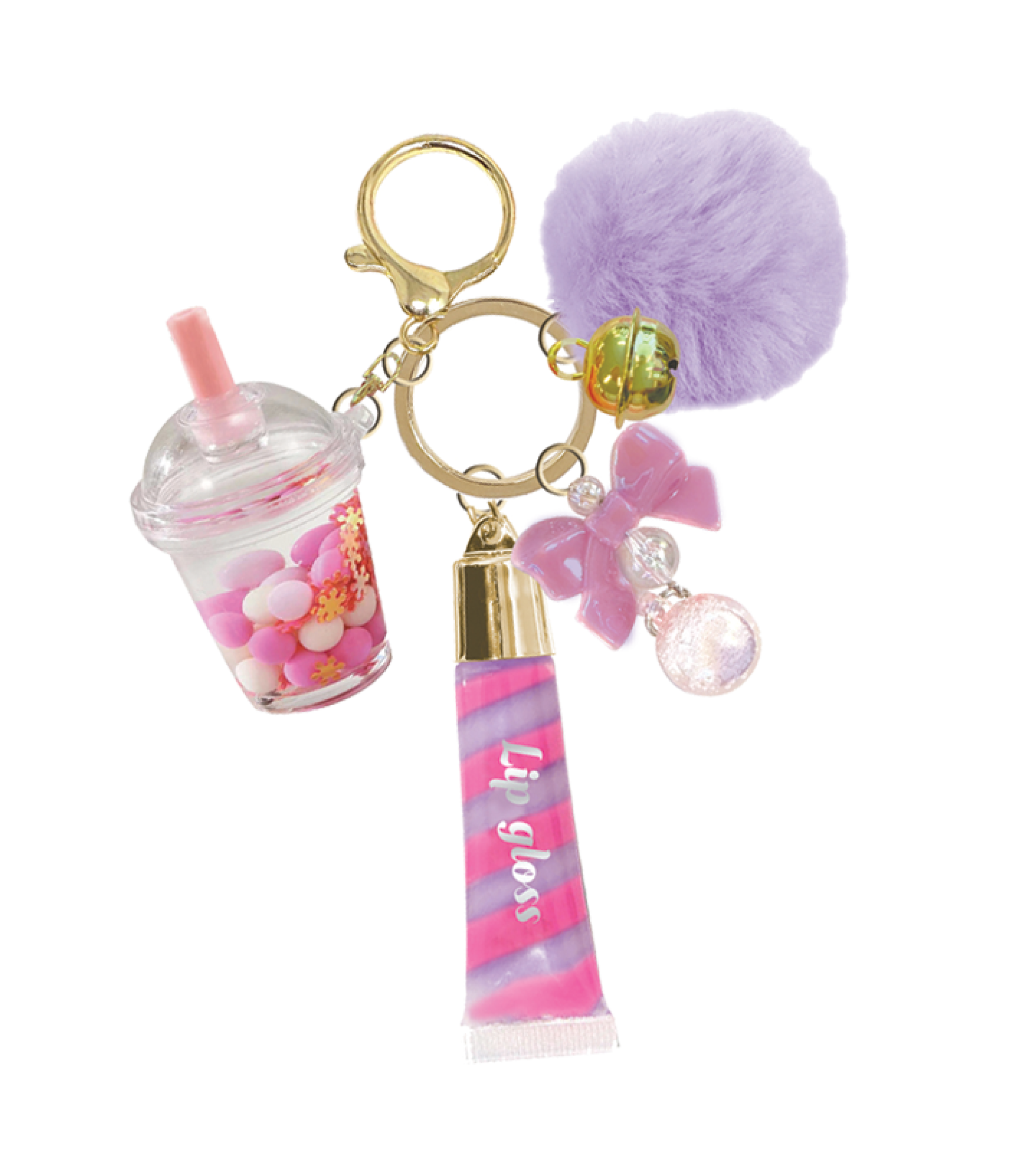 Trendy Lip Gloss with Keychain: Boba