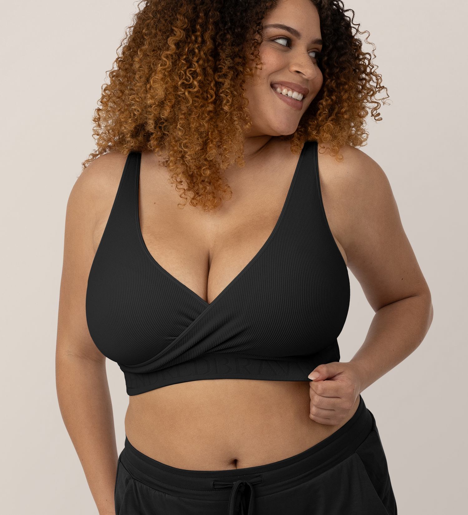 Sublime® Adjustable Crossover Nursing & Lounge Bra | Black