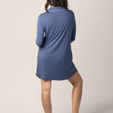 Clea Bamboo Long Sleeve Sleep Shirt | Slate Blue