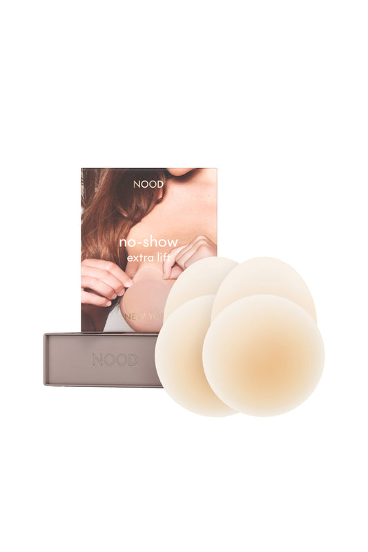 NOOD - No-Show Extra Lift | Reusable Adhesive Lifting Nipple Covers: 4.75in. / No 7 Bronze