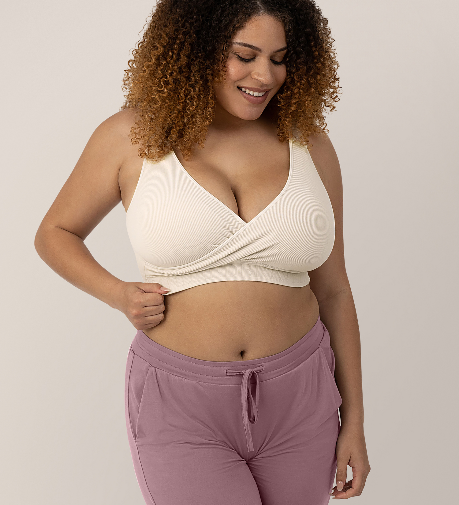 Sublime® Adjustable Crossover Nursing & Lounge Bra | Stone