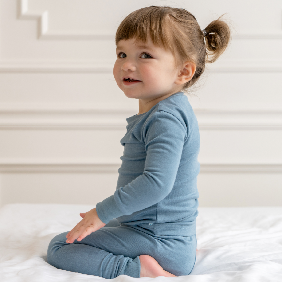 Image of Toddler/Kids Bamboo Pajamas - Ocean Blue